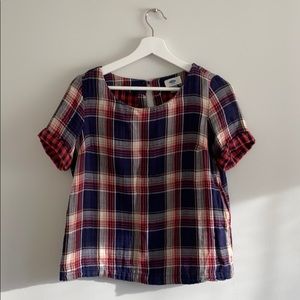 Short sleeve Old Navy Plaid Blouse